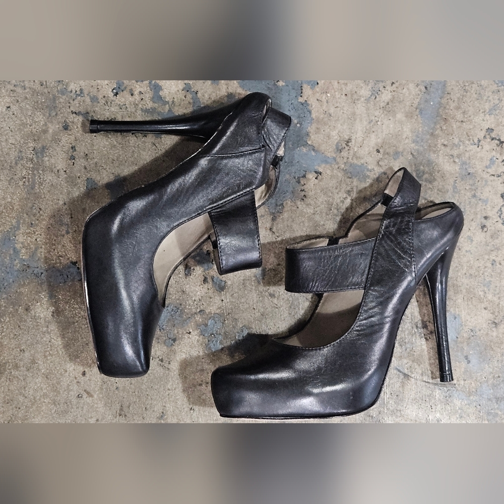 Gun Metal Brand Platform Heels Pumps Size 40